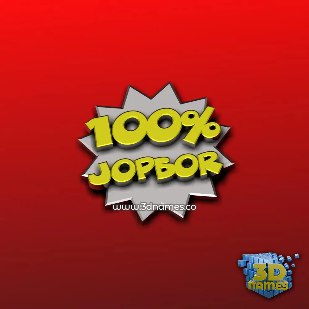 jopbor in 100 Percent style - 3D name wallpaper