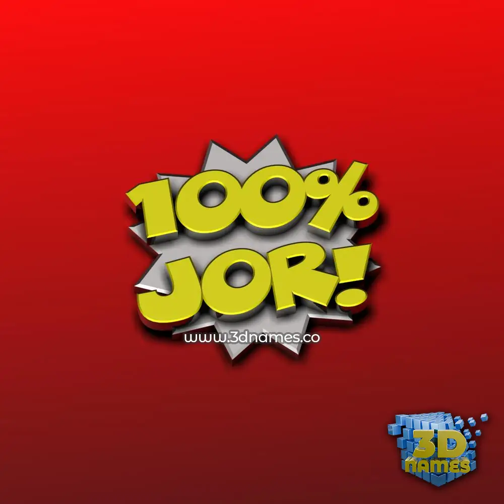 jor in 100 Percent style - 3D name wallpaper
