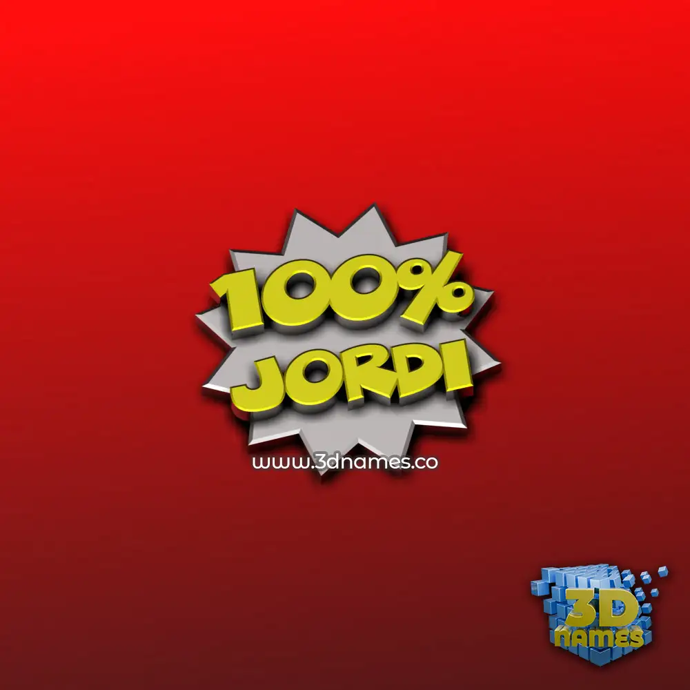 jordi in 100 Percent style - 3D name wallpaper
