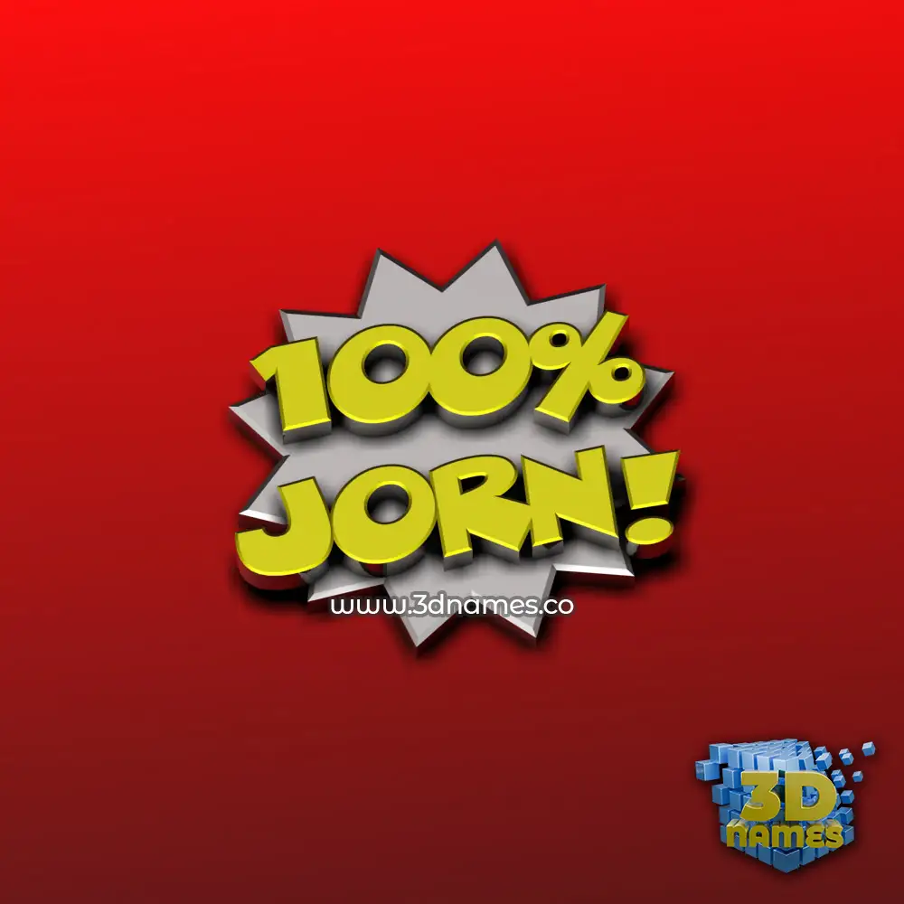 jorn in 100 Percent style - 3D name wallpaper