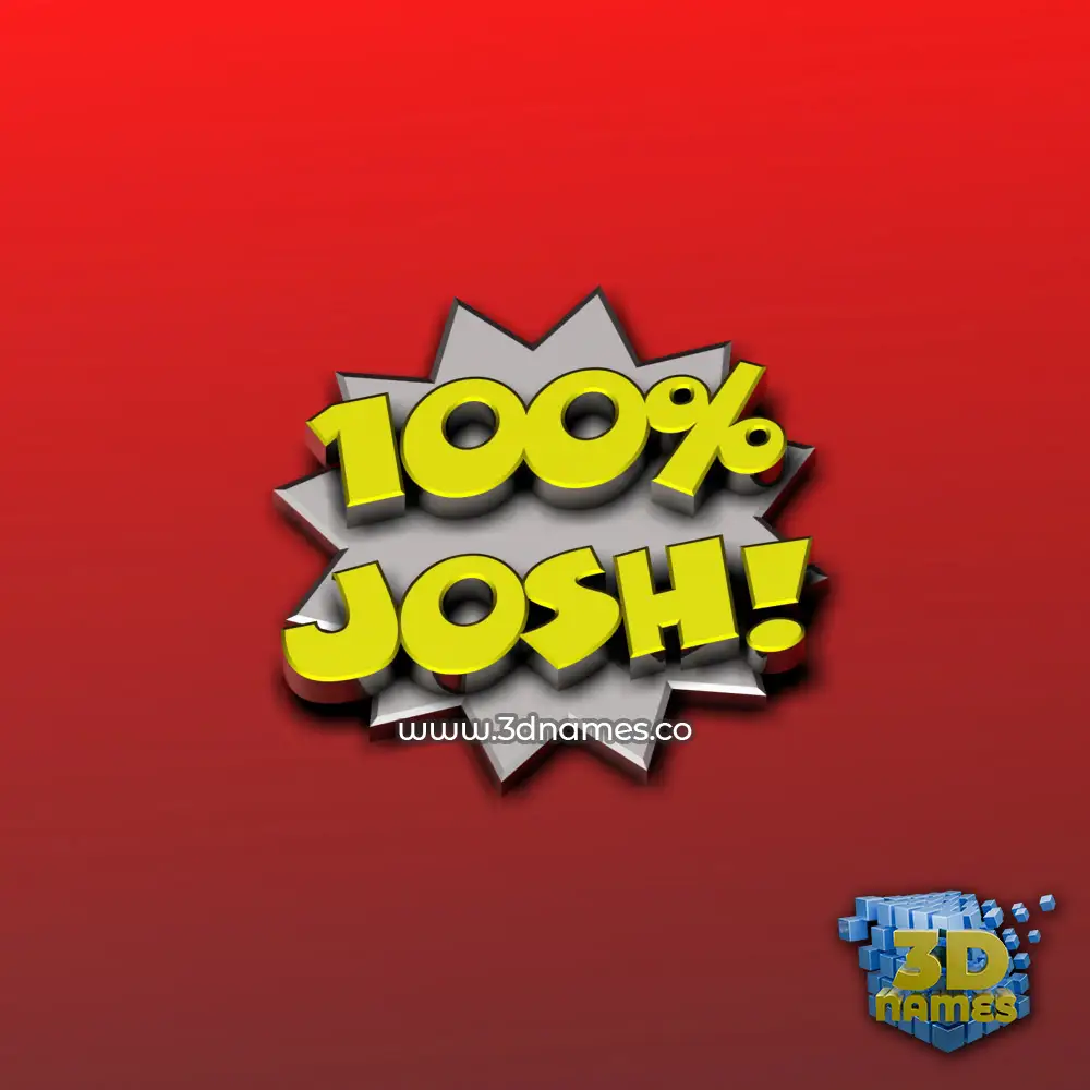 josh in 100 Percent style - 3D name wallpaper