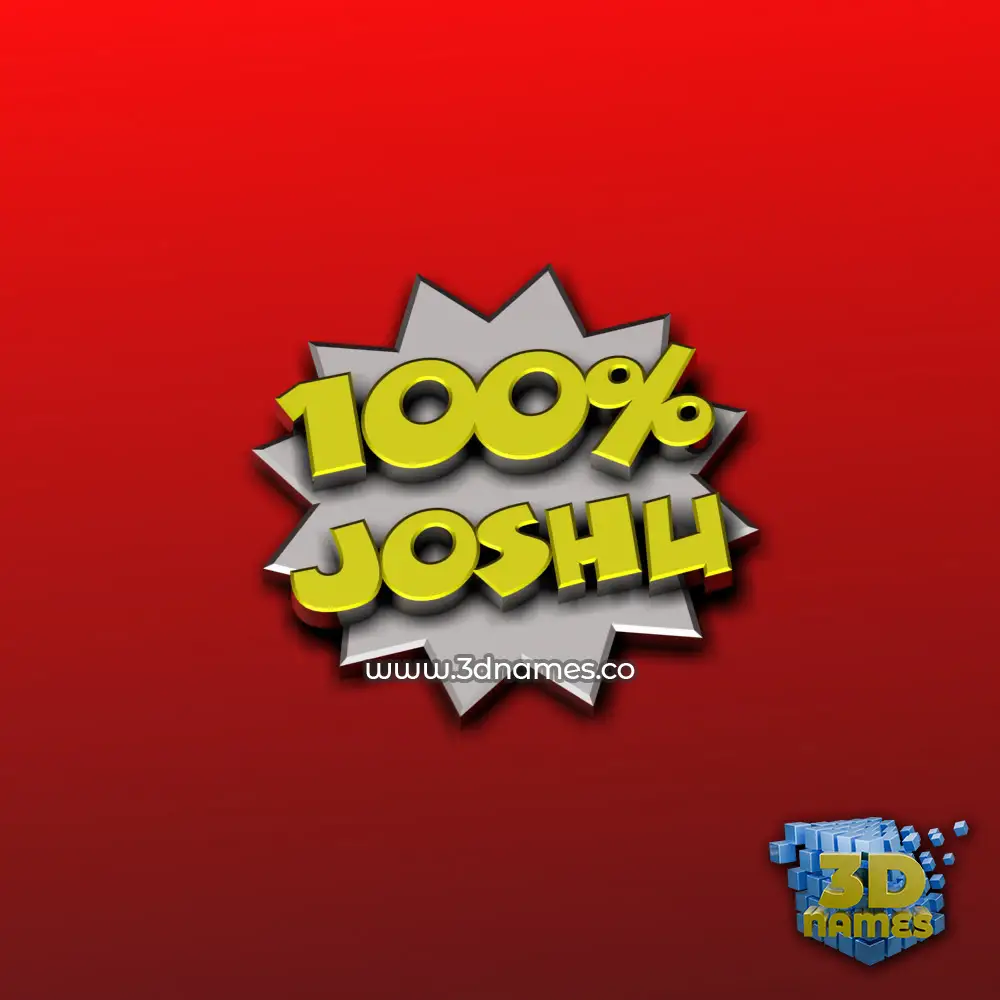 joshu in 100 Percent style - 3D name wallpaper