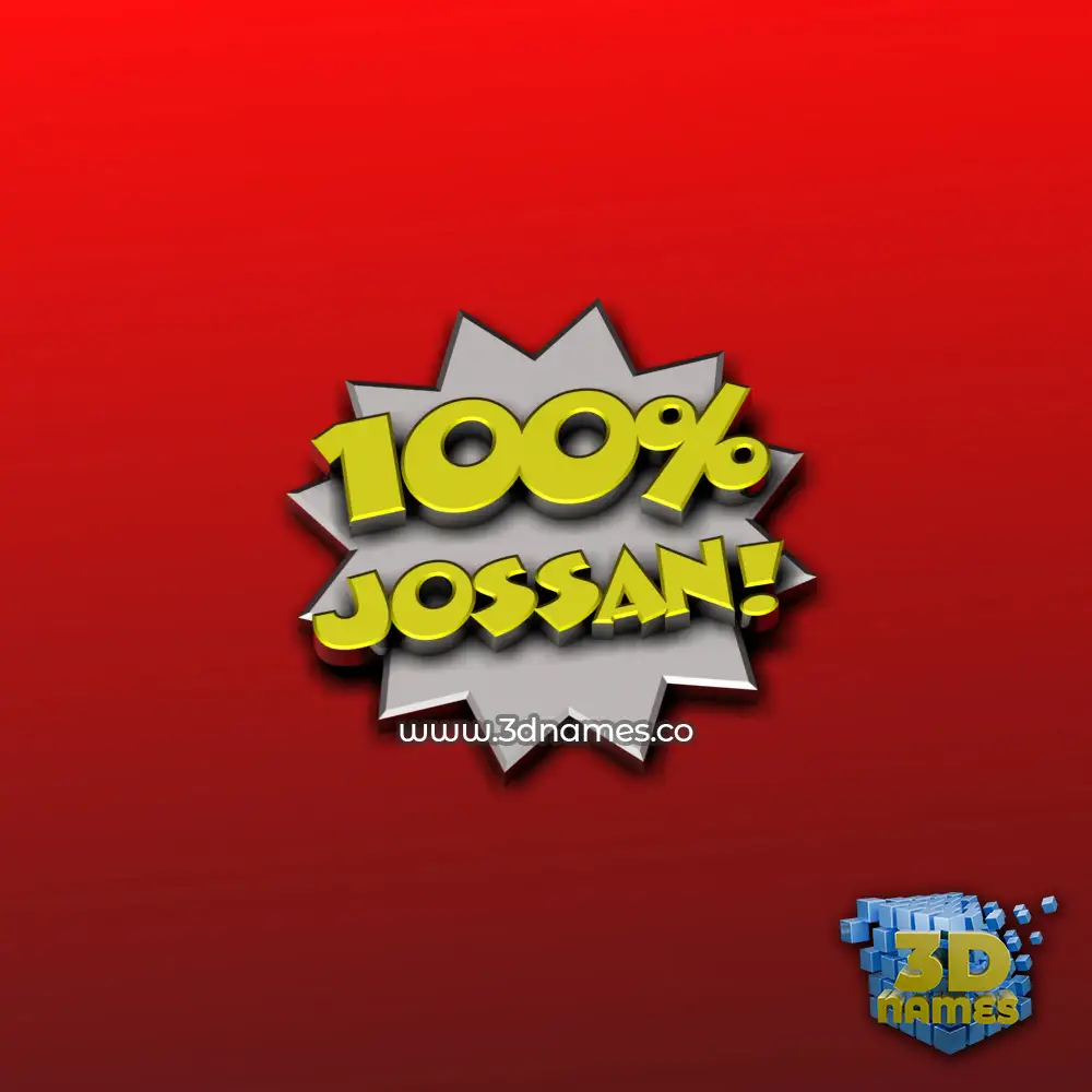 jossan in 100 Percent style - 3D name wallpaper