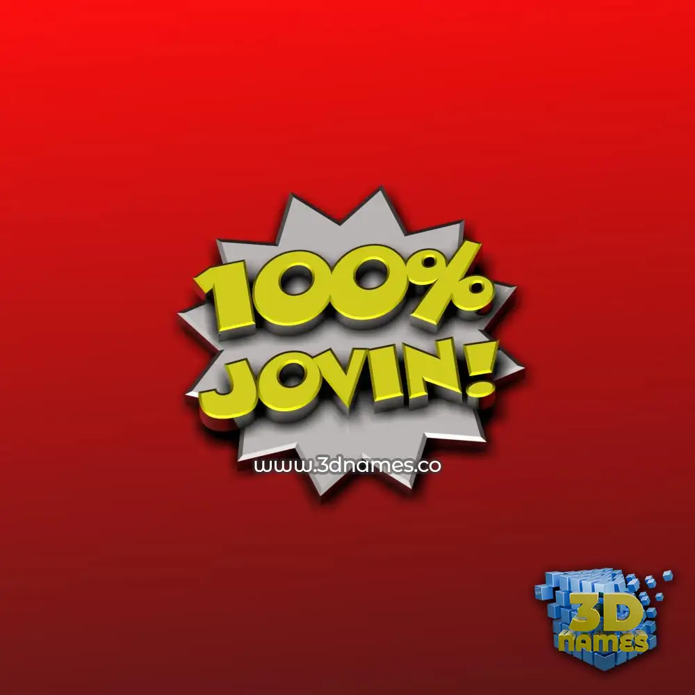 jovin in 100 Percent style - 3D name wallpaper