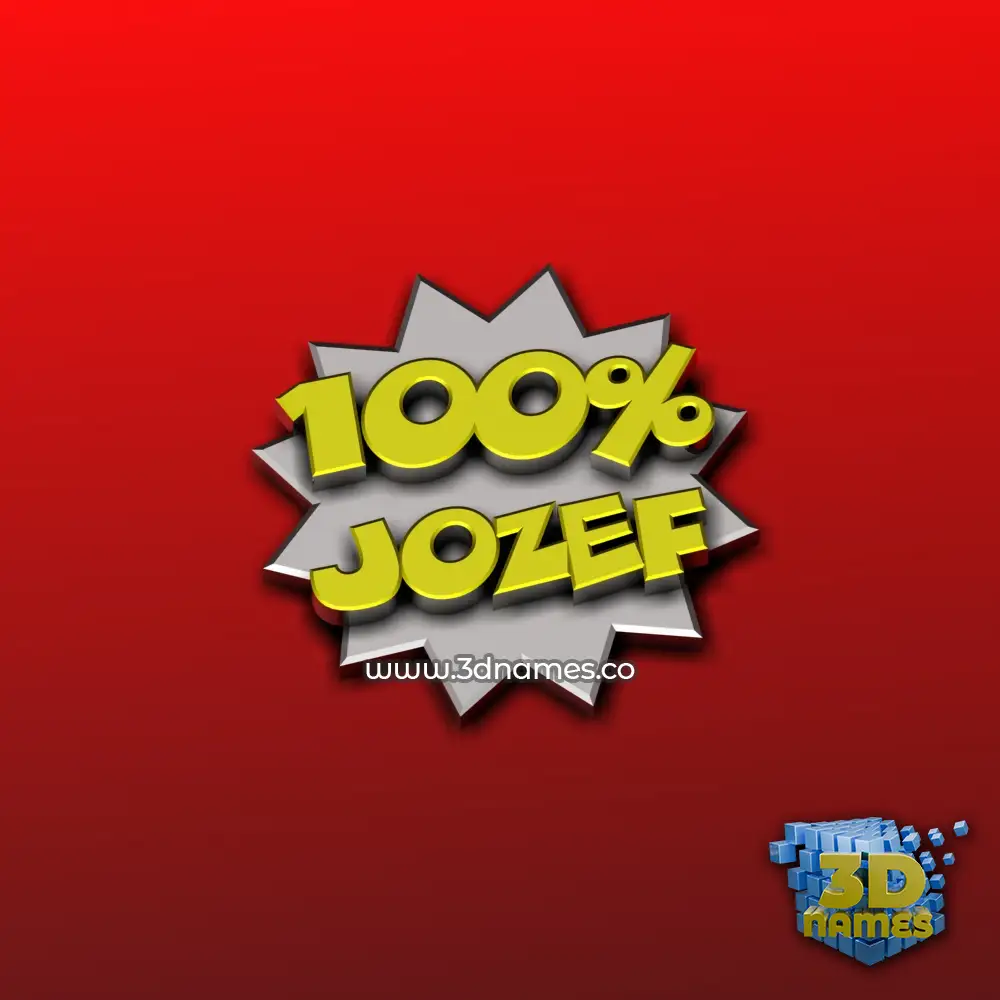 jozef in 100 Percent style - 3D name wallpaper