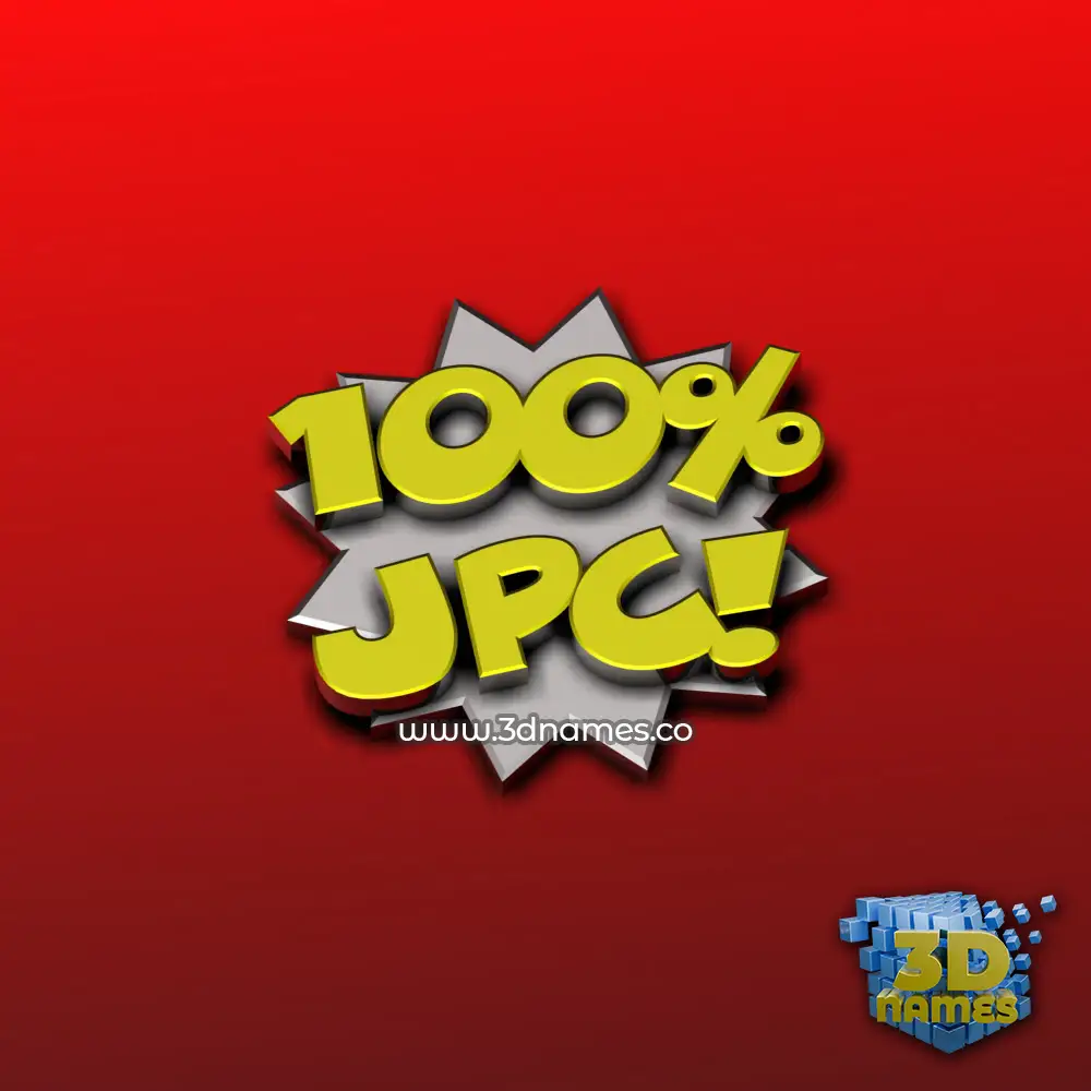 jpc in 100 Percent style - 3D name wallpaper