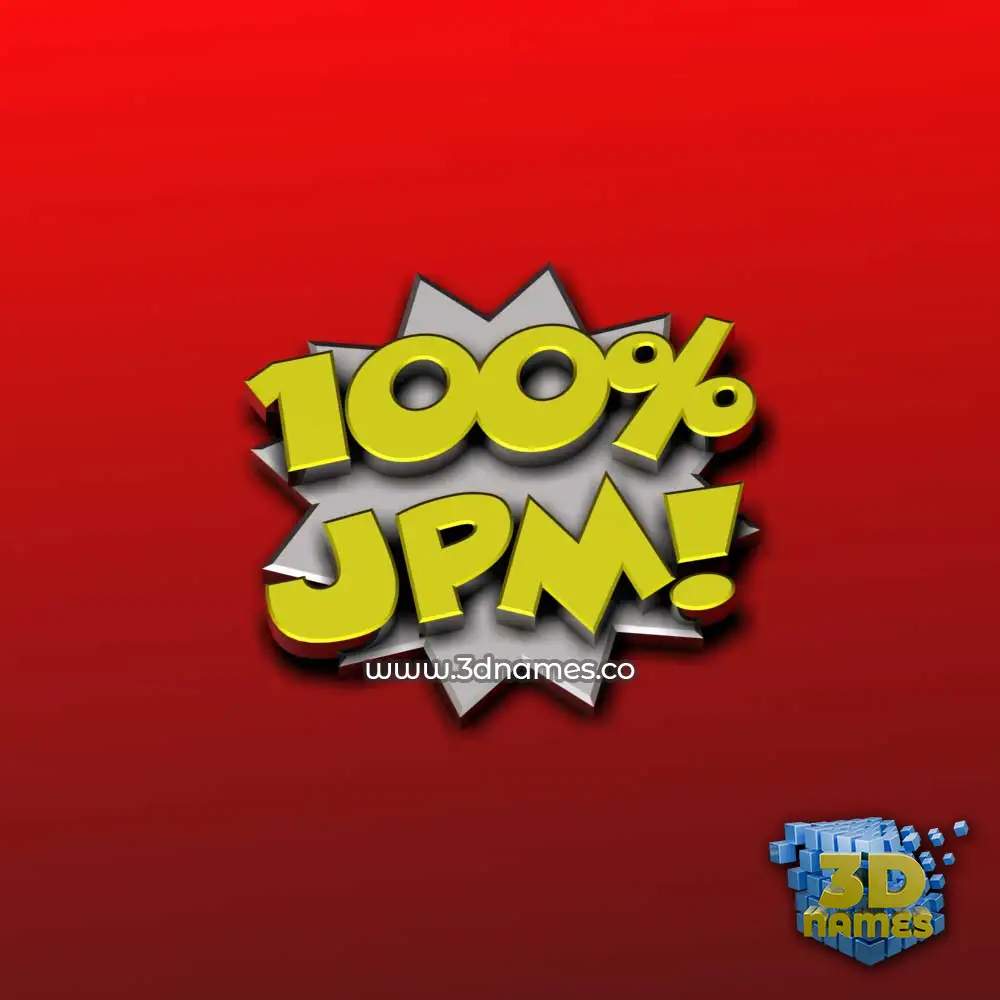 jpm in 100 Percent style - 3D name wallpaper