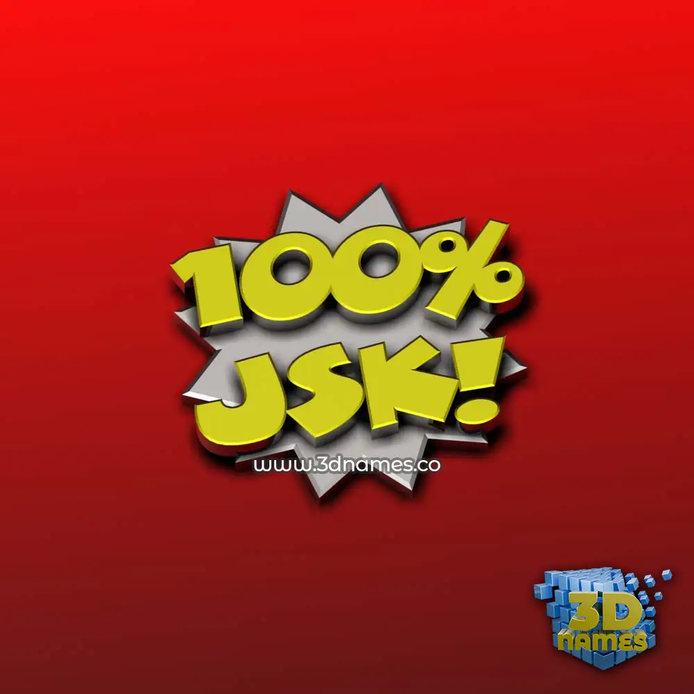 jsk in 100 Percent style - 3D name wallpaper