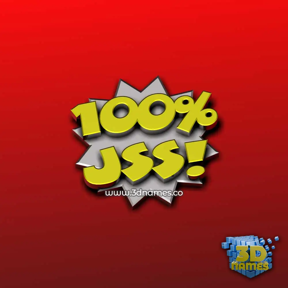 jss in 100 Percent style - 3D name wallpaper
