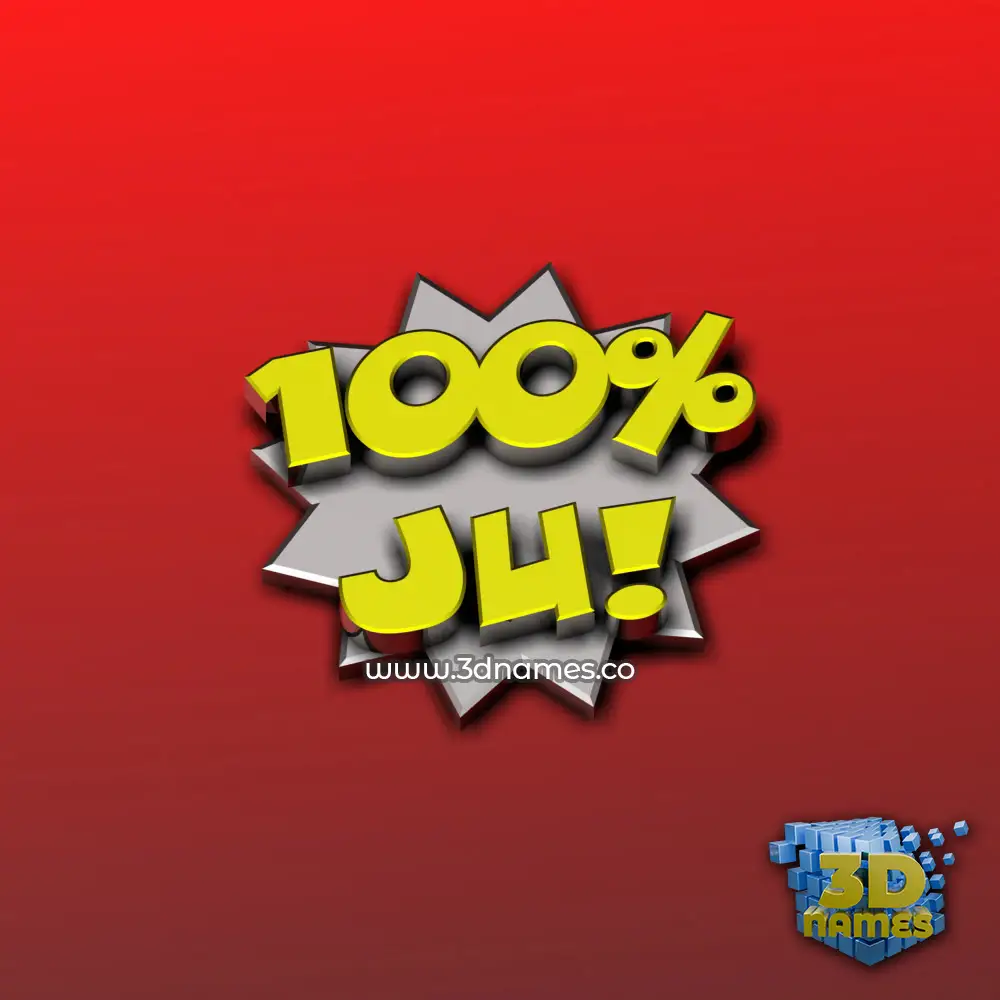ju in 100 Percent style - 3D name wallpaper