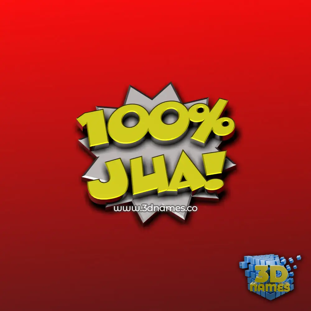jua in 100 Percent style - 3D name wallpaper
