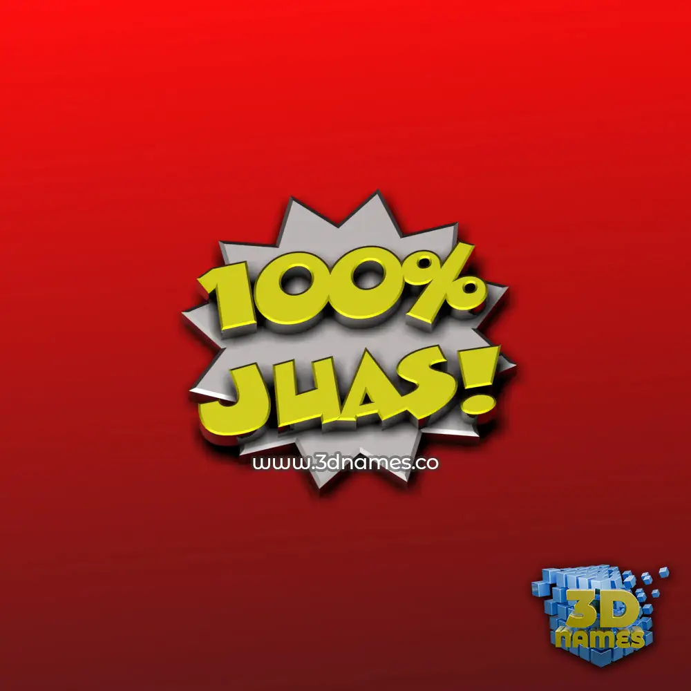 juas in 100 Percent style - 3D name wallpaper