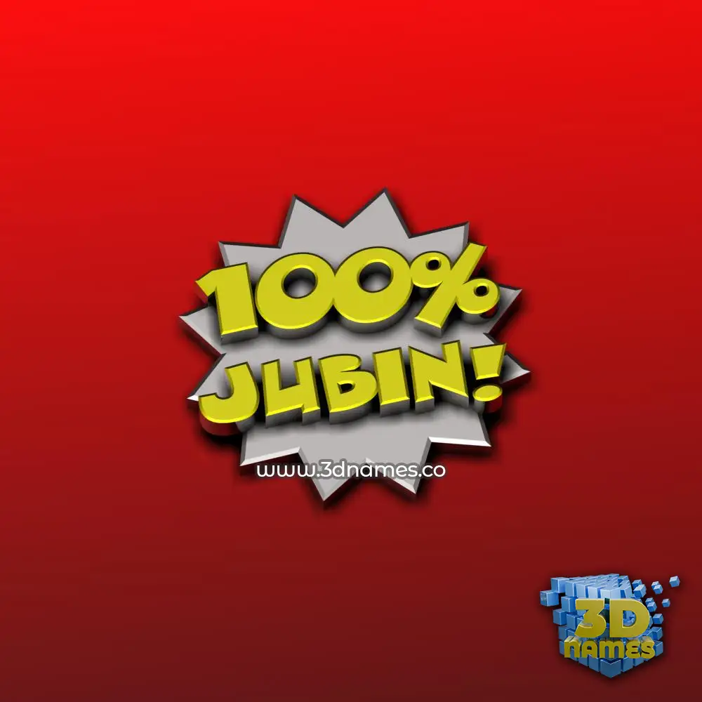 jubin in 100 Percent style - 3D name wallpaper