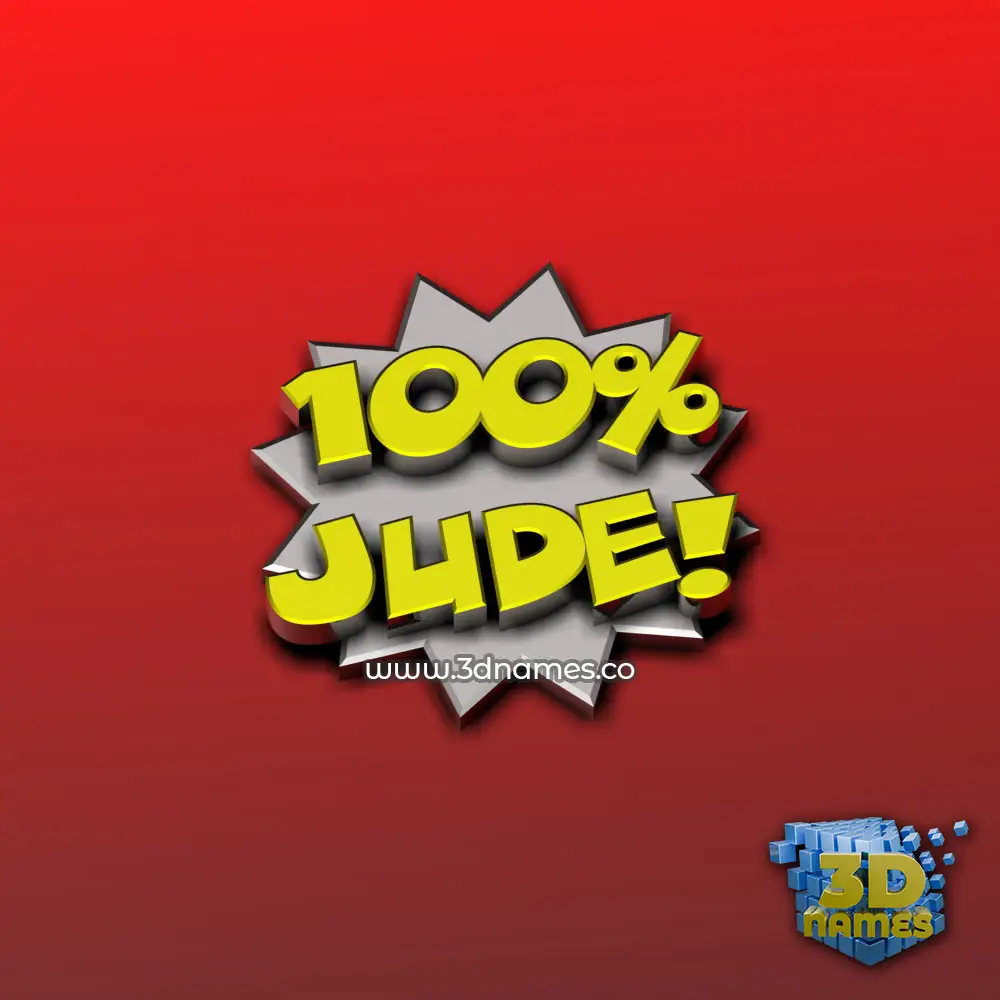 jude in 100 Percent style - 3D name wallpaper