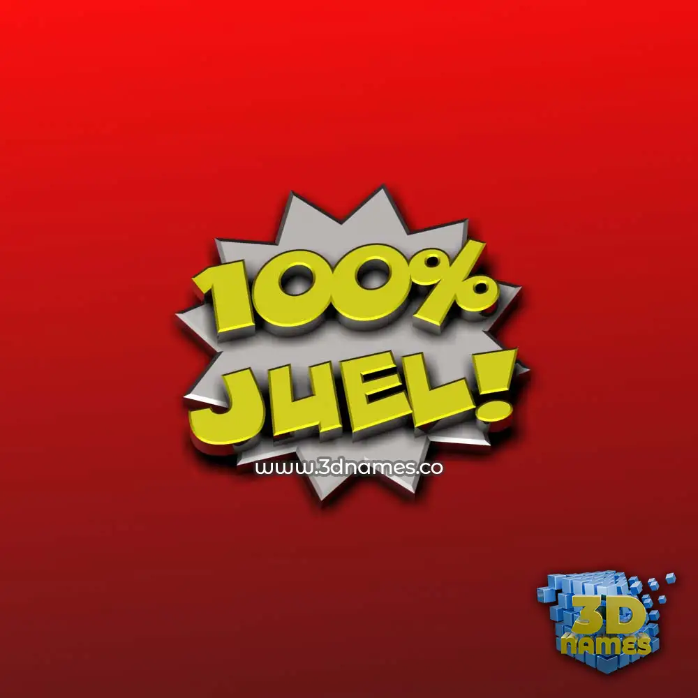 juel in 100 Percent style - 3D name wallpaper