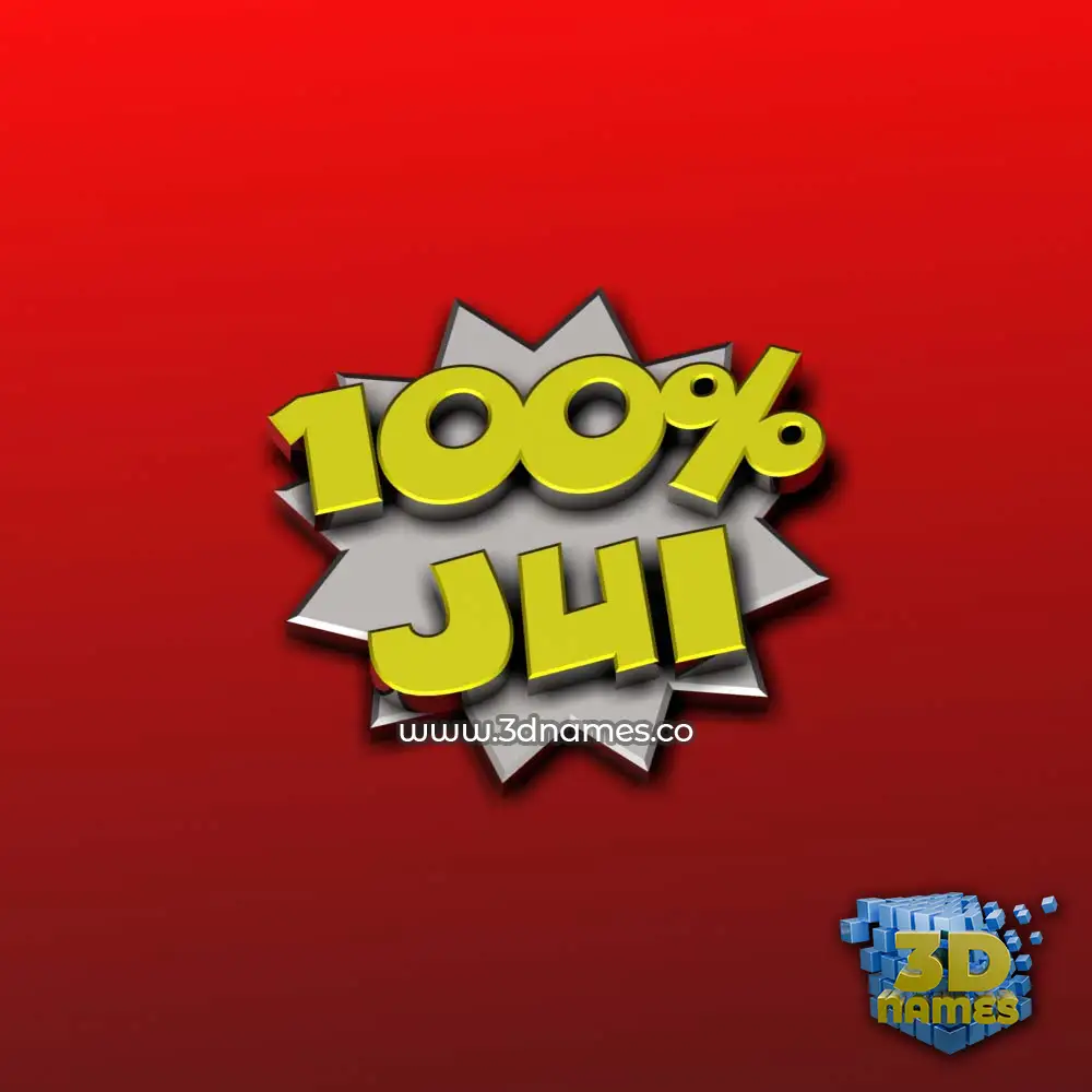 jui in 100 Percent style - 3D name wallpaper