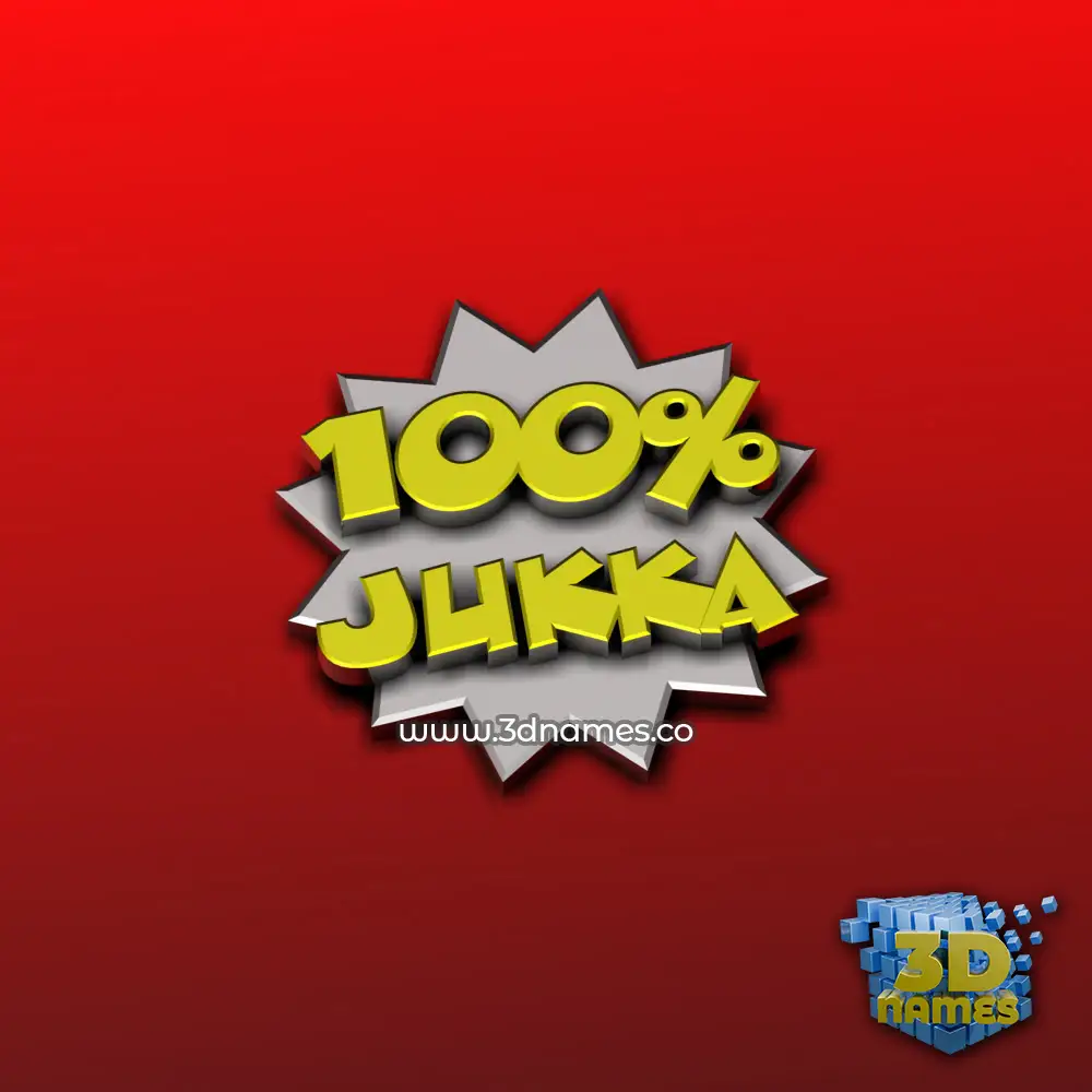 jukka in 100 Percent style - 3D name wallpaper