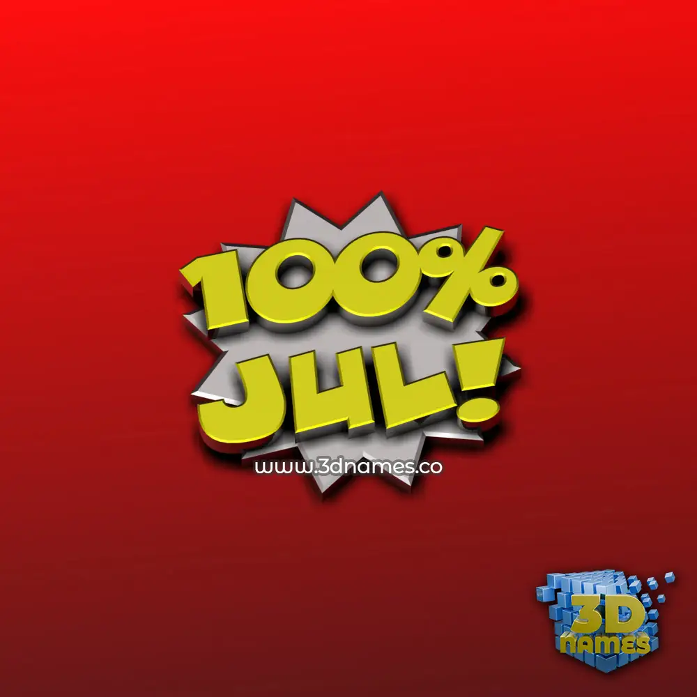 jul in 100 Percent style - 3D name wallpaper