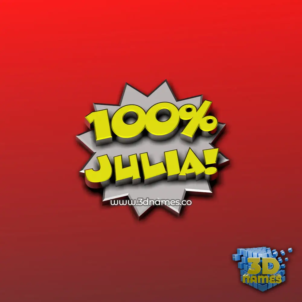 julia in 100 Percent style - 3D name wallpaper