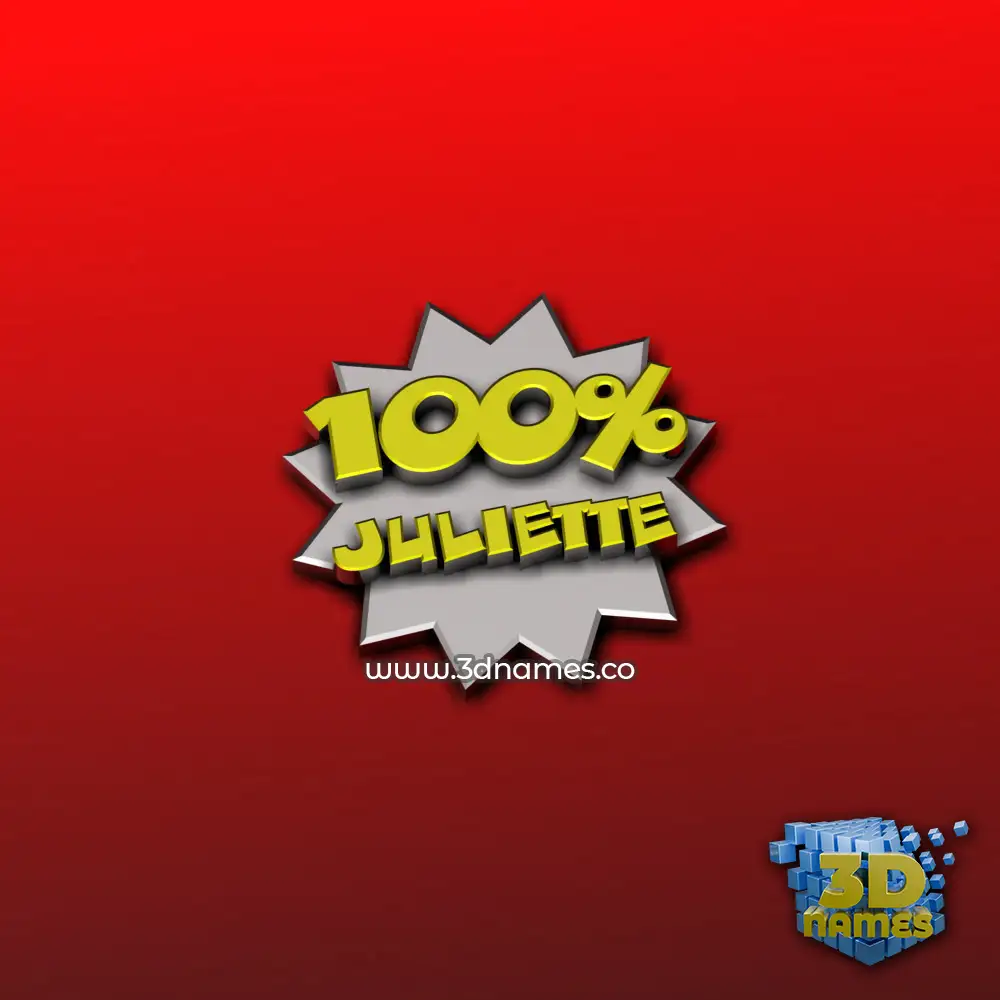 juliette in 100 Percent style - 3D name wallpaper