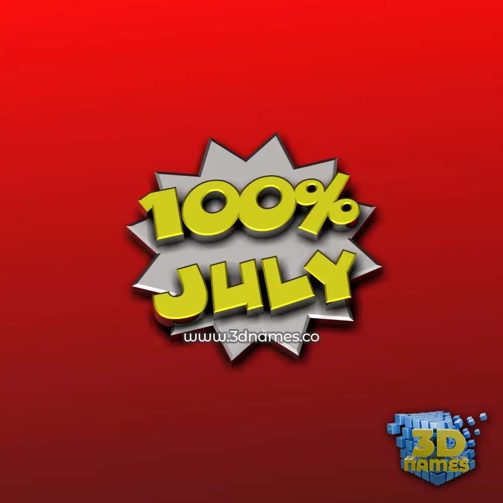 july in 100 Percent style - 3D name wallpaper