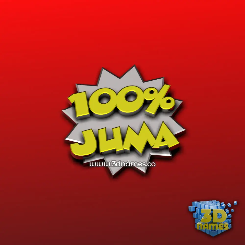juma in 100 Percent style - 3D name wallpaper
