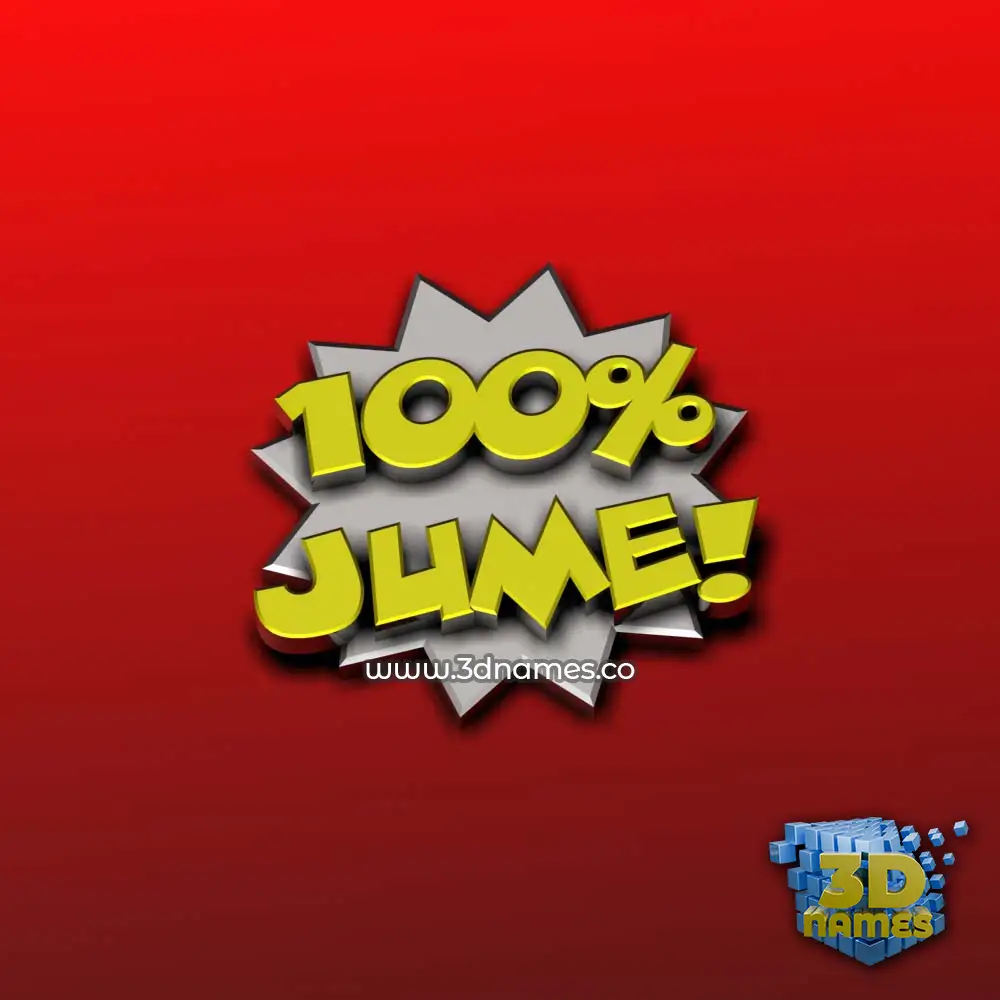 jume in 100 Percent style - 3D name wallpaper