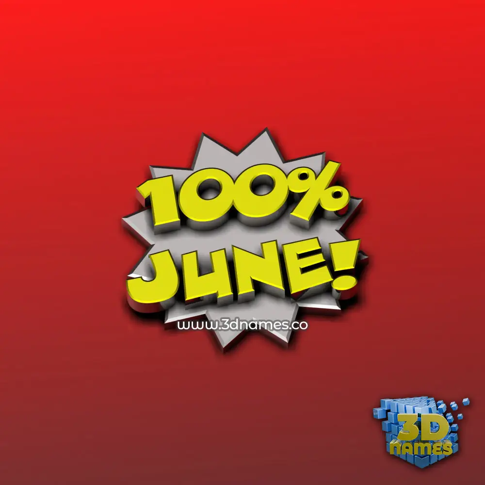 june in 100 Percent style - 3D name wallpaper