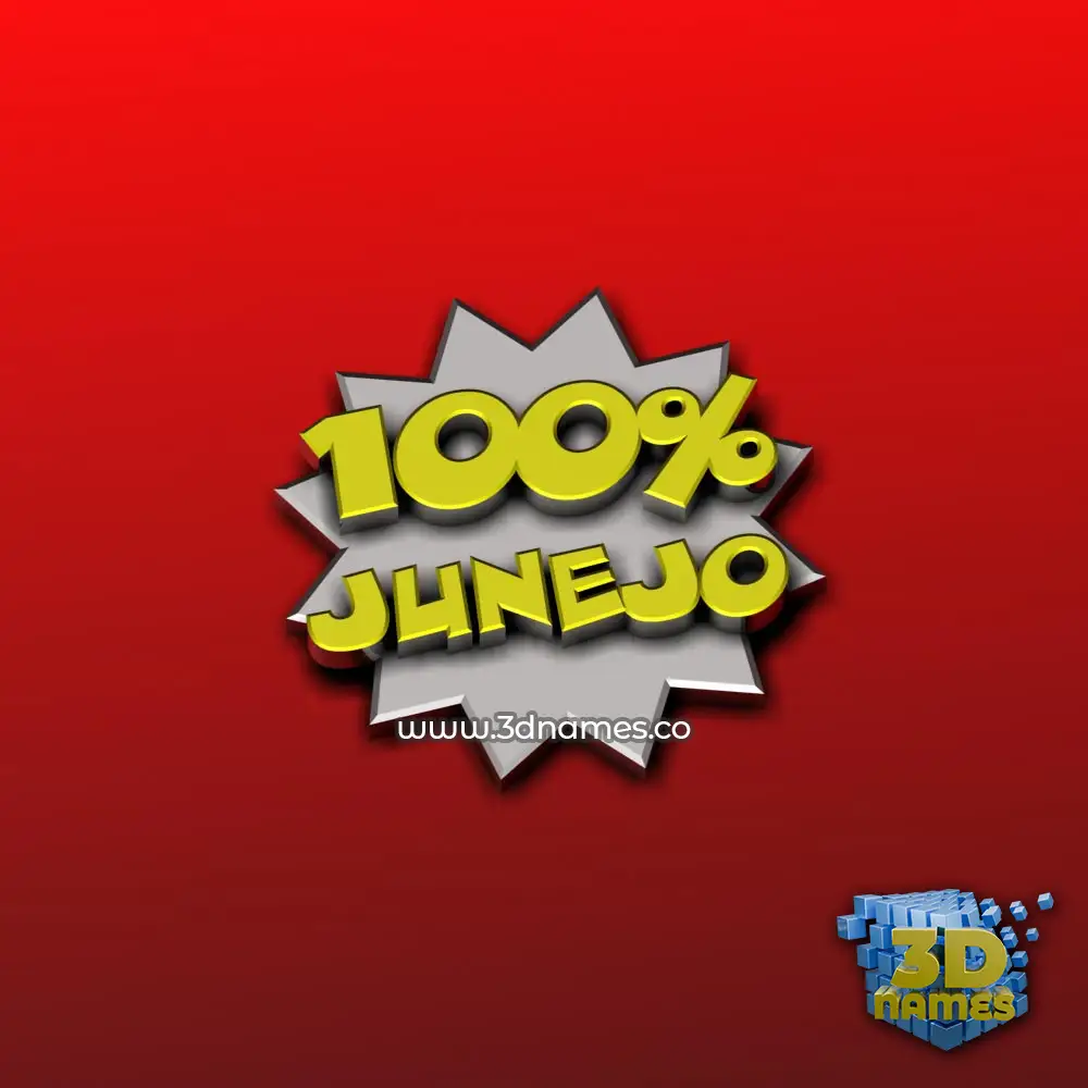 junejo in 100 Percent style - 3D name wallpaper