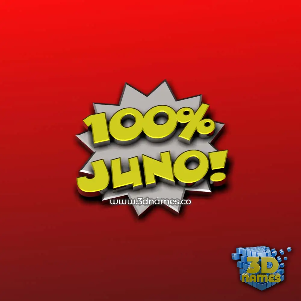 juno in 100 Percent style - 3D name wallpaper