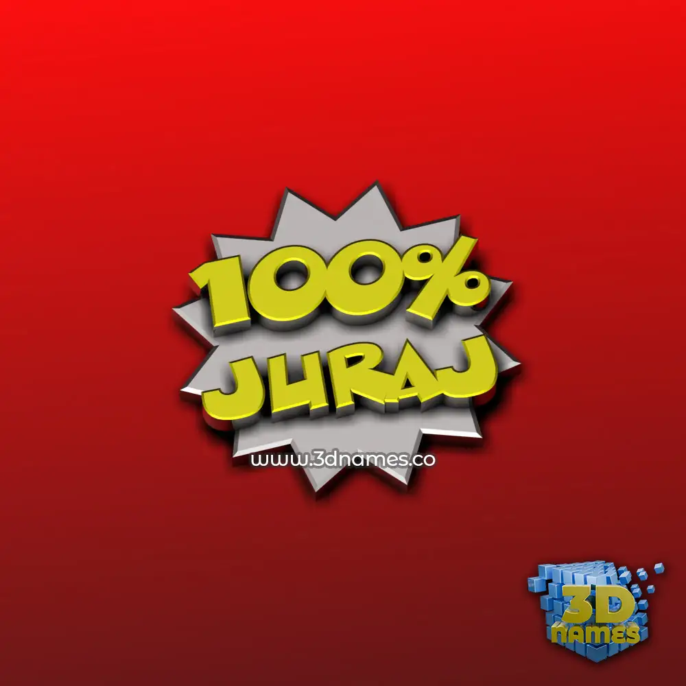 juraj in 100 Percent style - 3D name wallpaper