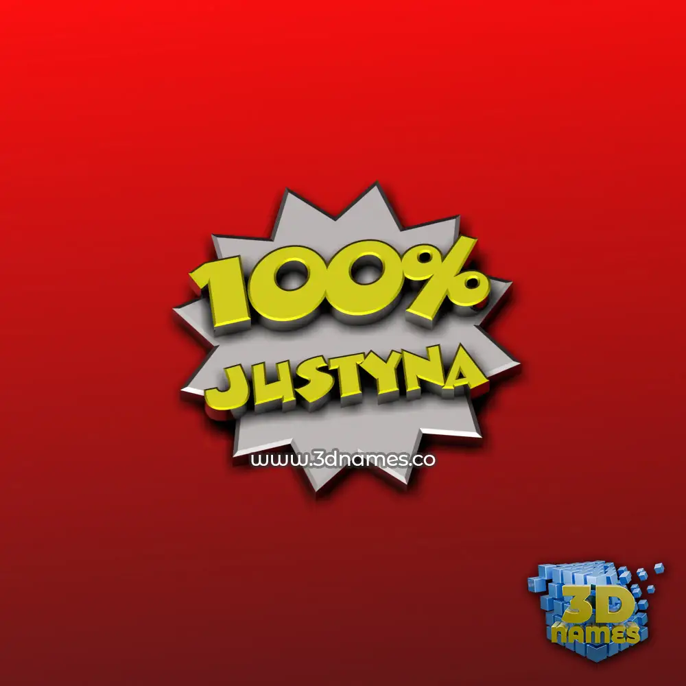 justyna in 100 Percent style - 3D name wallpaper