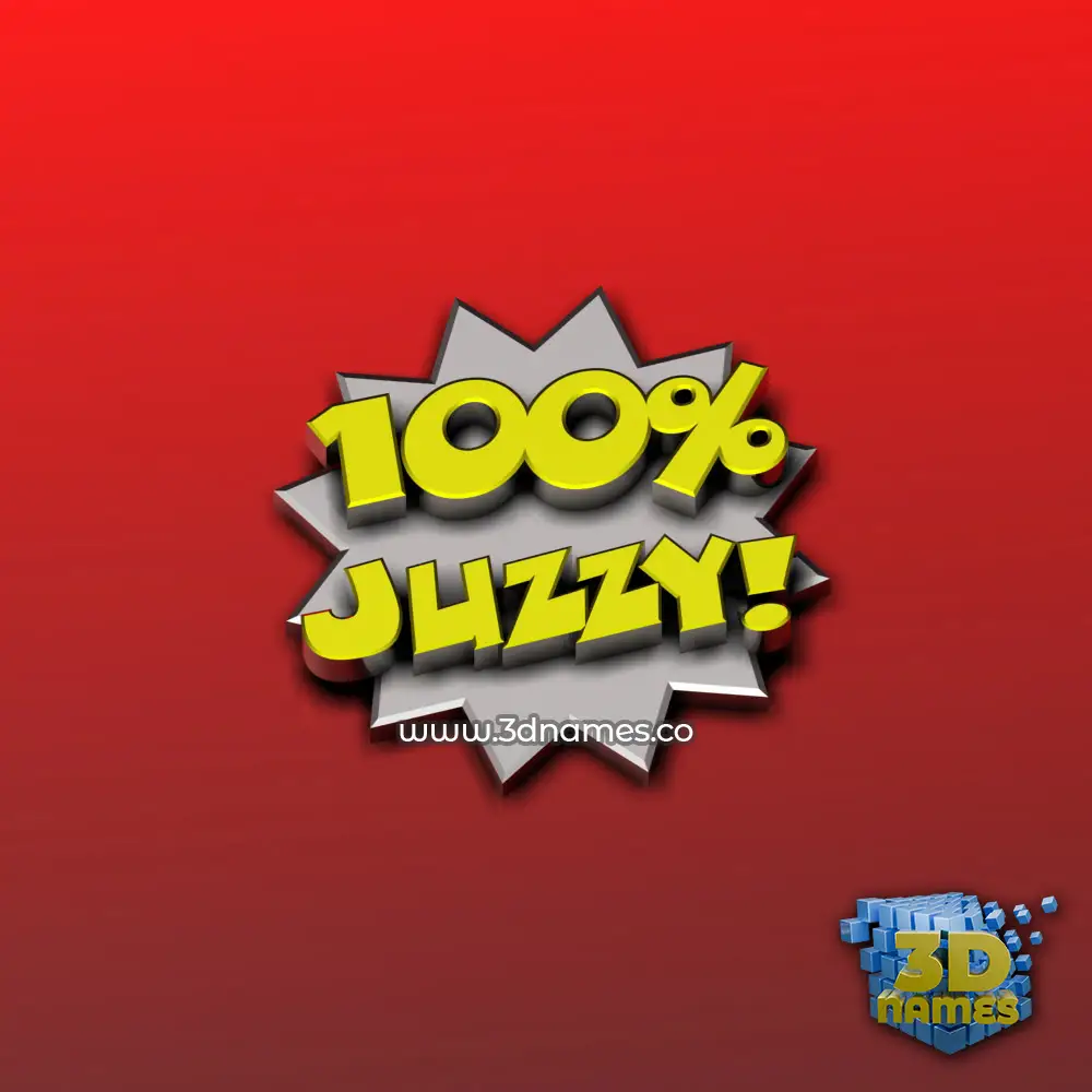 juzzy in 100 Percent style - 3D name wallpaper