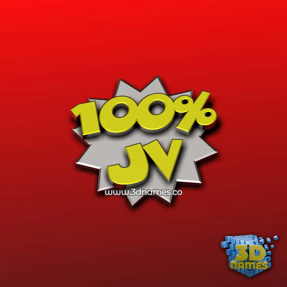 jv in 100 Percent style - 3D name wallpaper