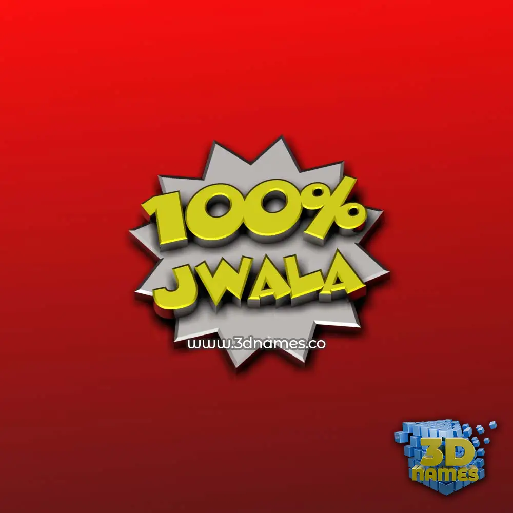 jwala in 100 Percent style - 3D name wallpaper