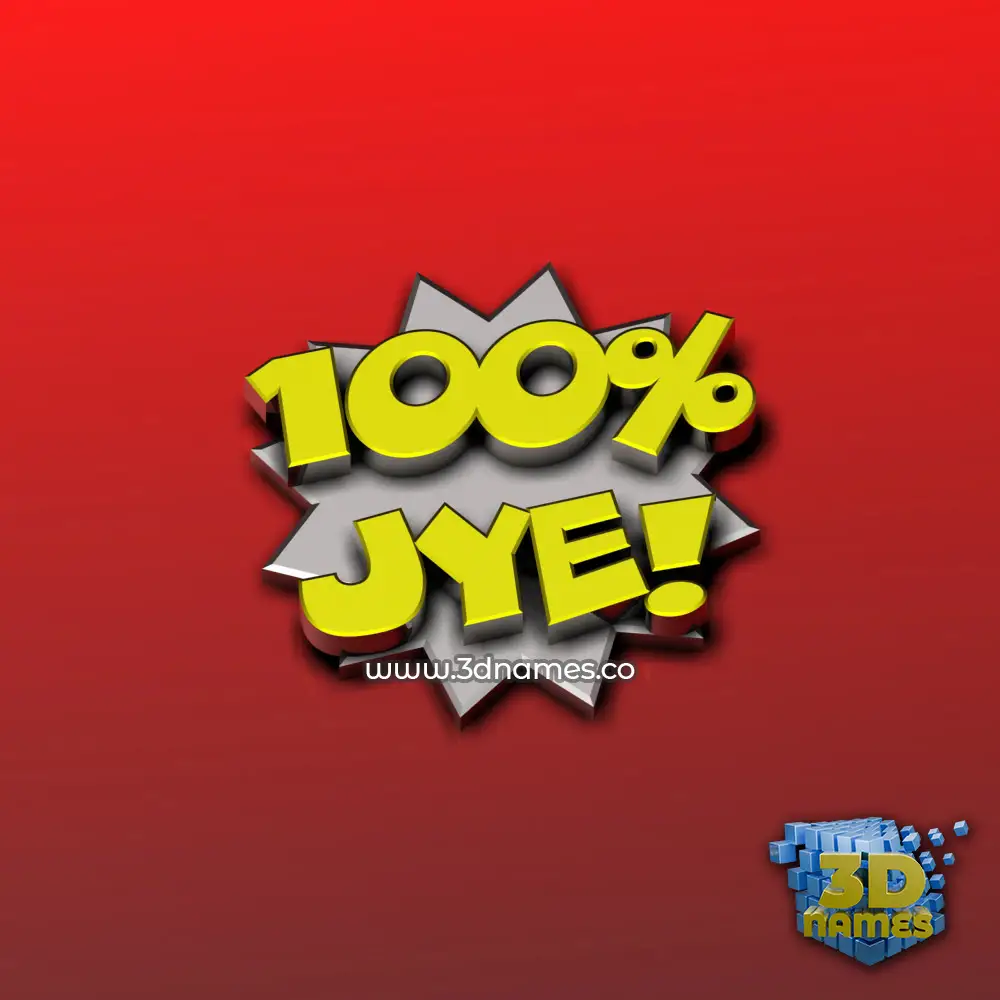 jye in 100 Percent style - 3D name wallpaper