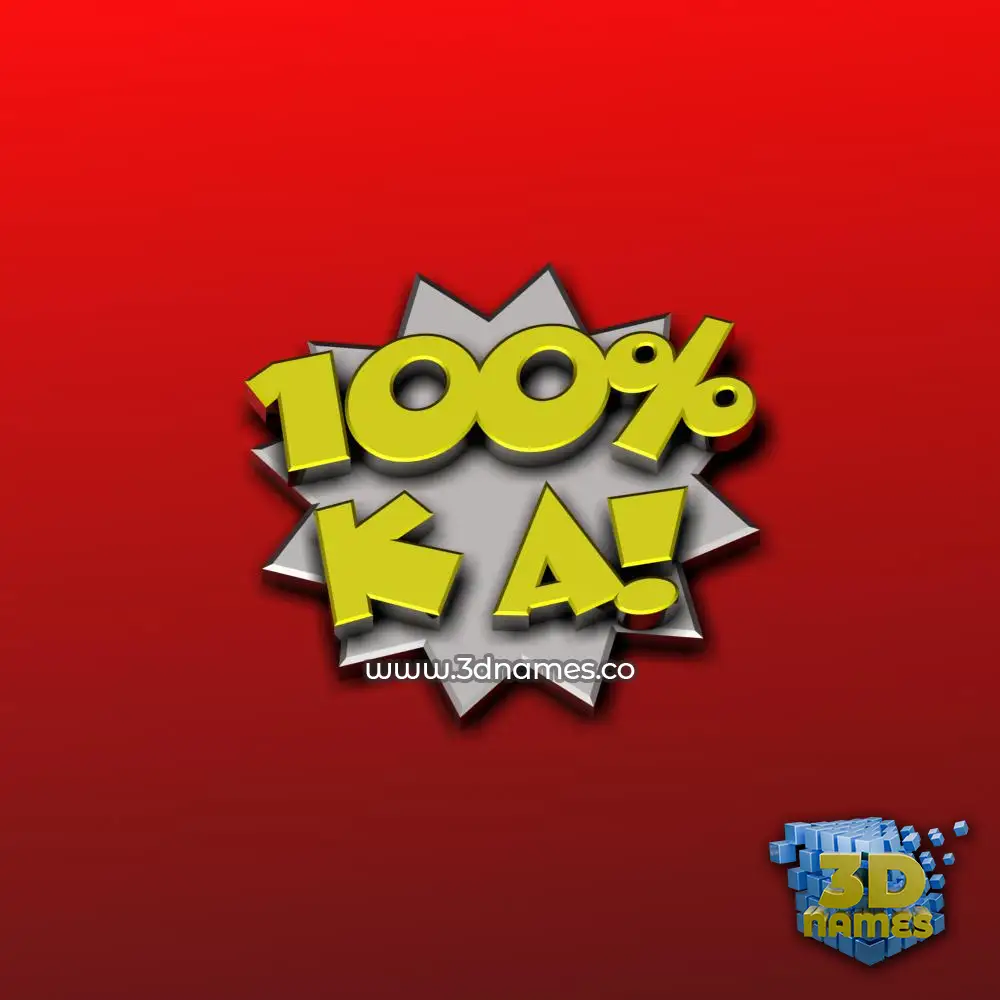 k a in 100 Percent style - 3D name wallpaper