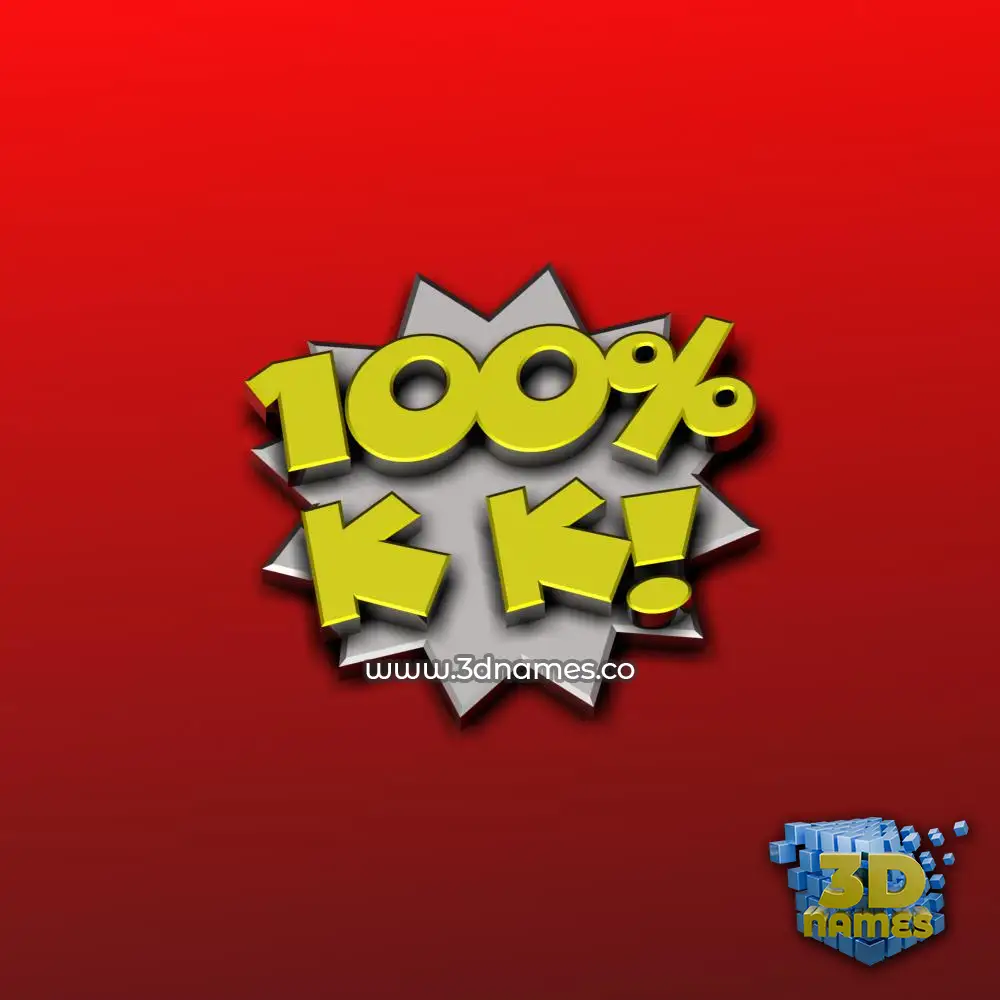 k k in 100 Percent style - 3D name wallpaper