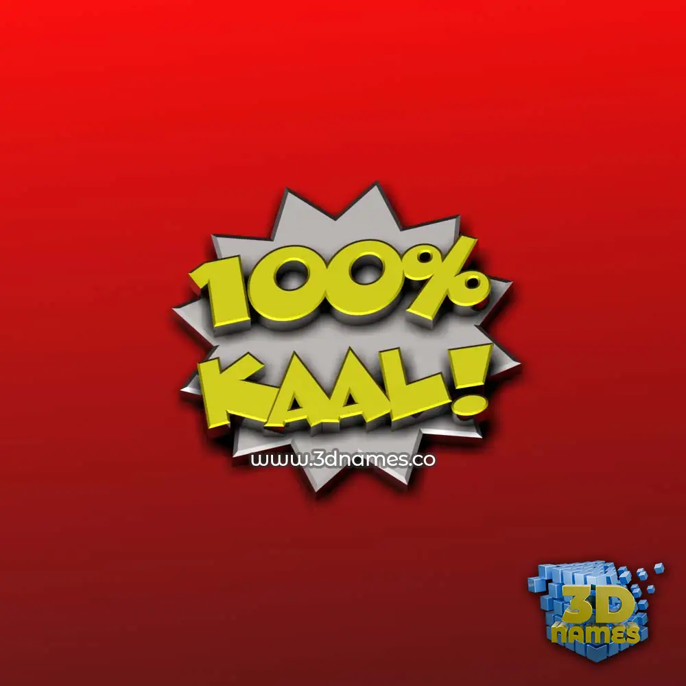 kaal in 100 Percent style - 3D name wallpaper