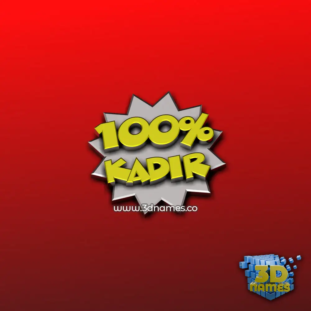 kadir in 100 Percent style - 3D name wallpaper
