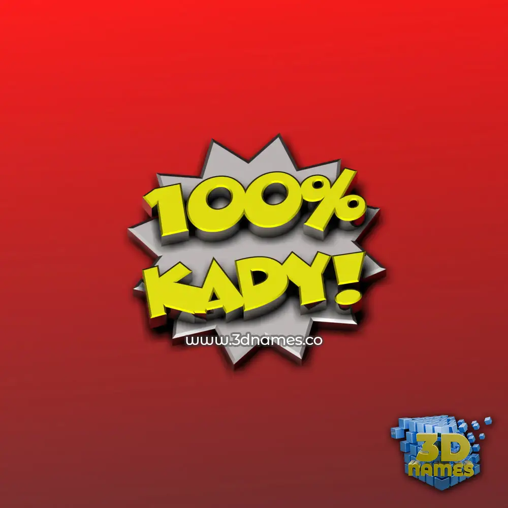 kady in 100 Percent style - 3D name wallpaper