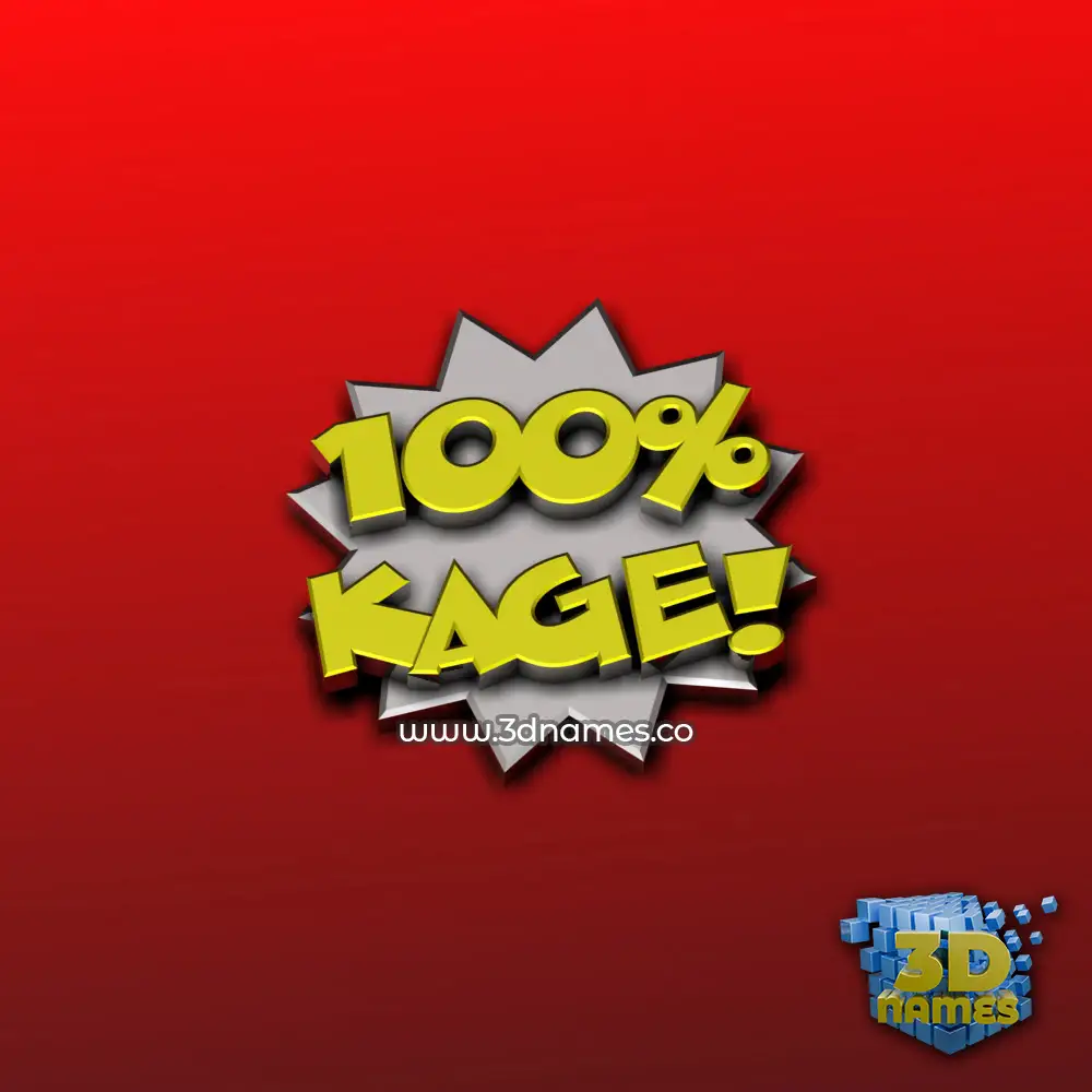 kage in 100 Percent style - 3D name wallpaper