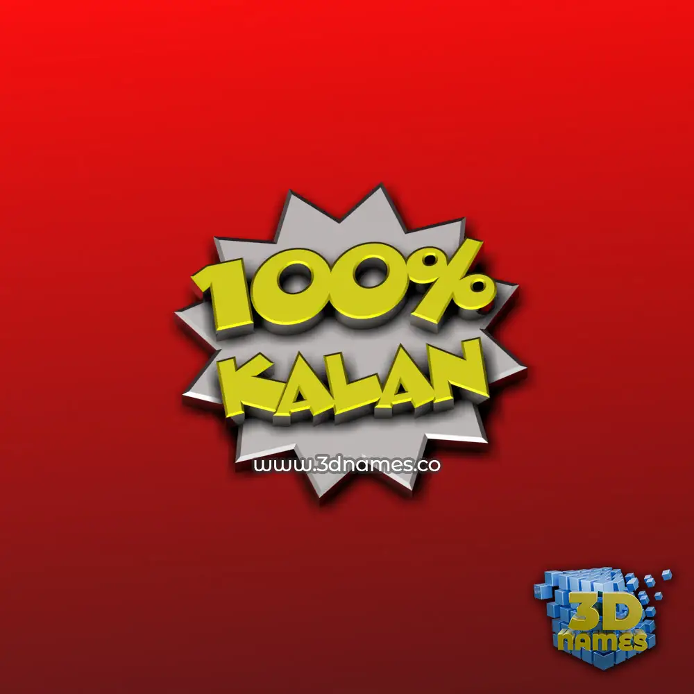 kalan in 100 Percent style - 3D name wallpaper