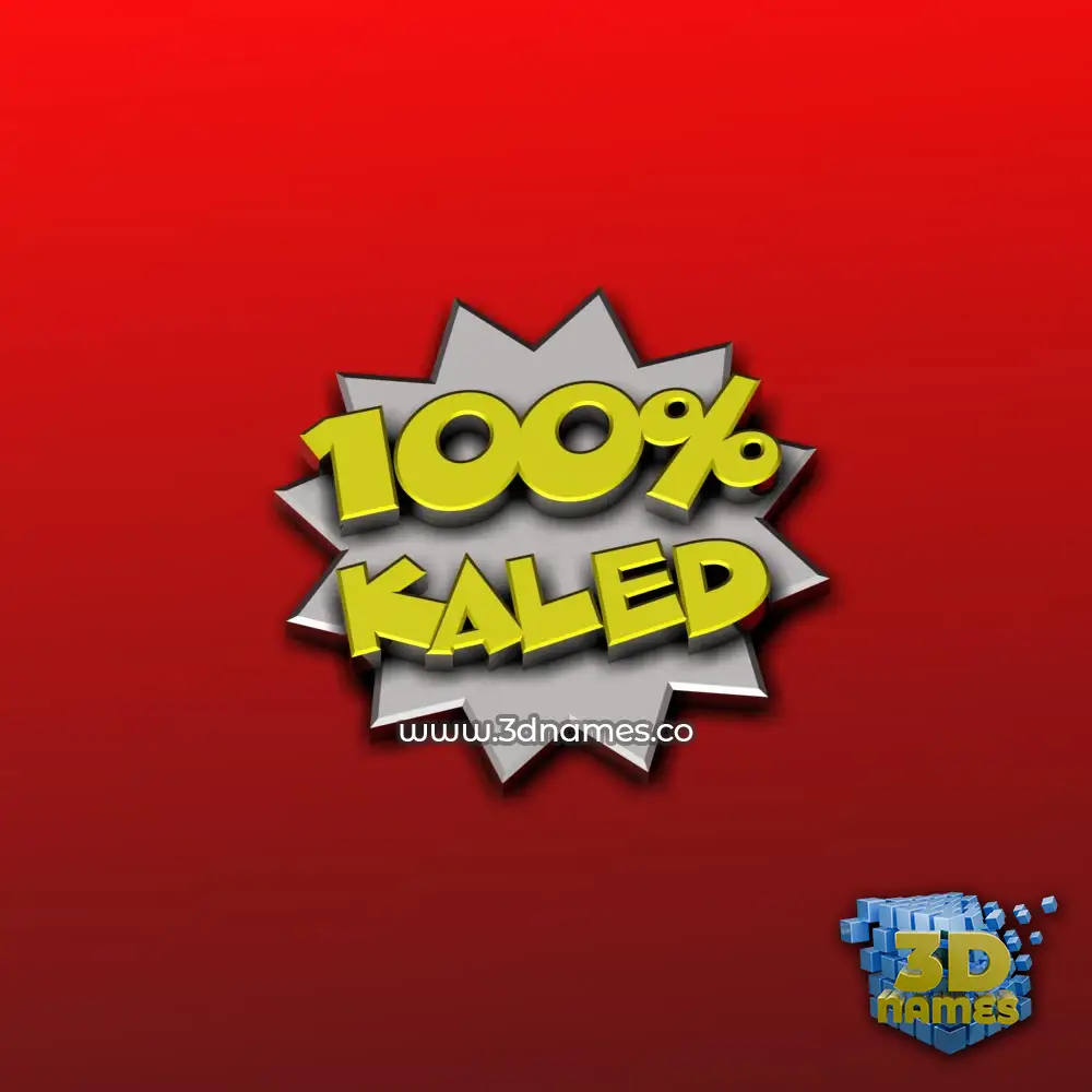 kaled in 100 Percent style - 3D name wallpaper