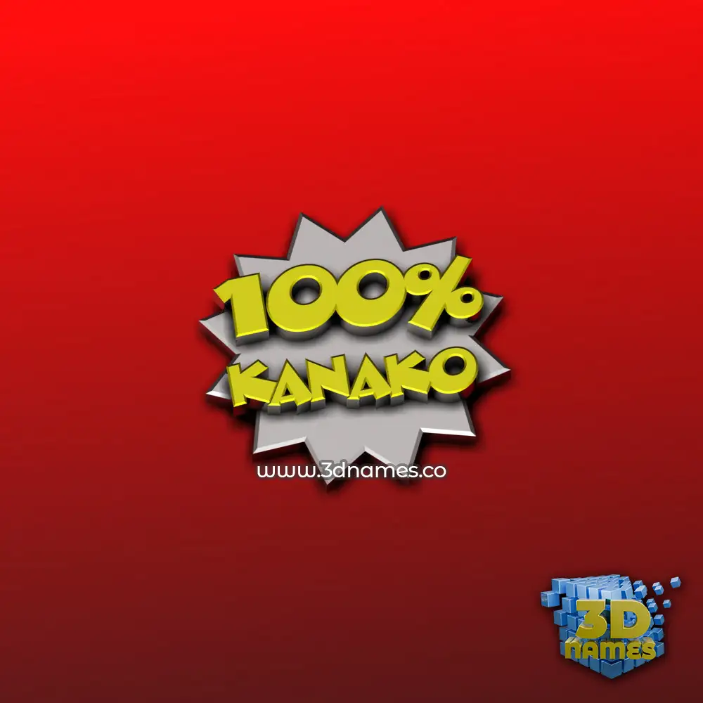 kanako in 100 Percent style - 3D name wallpaper