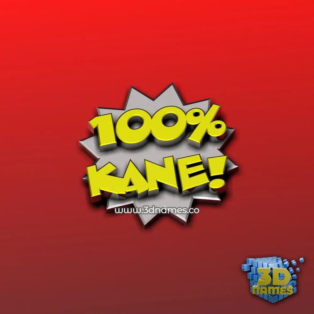 kane in 100 Percent style - 3D name wallpaper