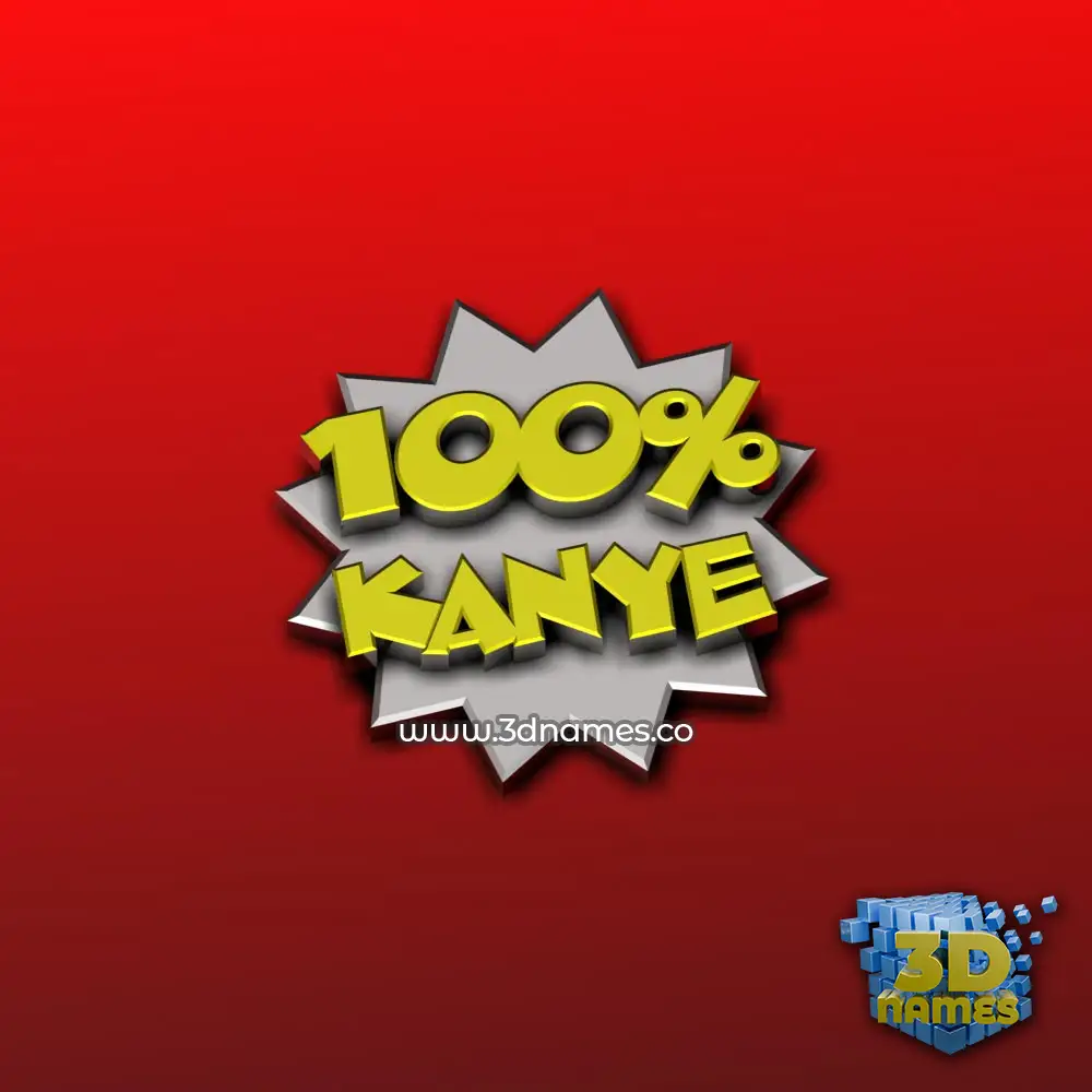 kanye in 100 Percent style - 3D name wallpaper