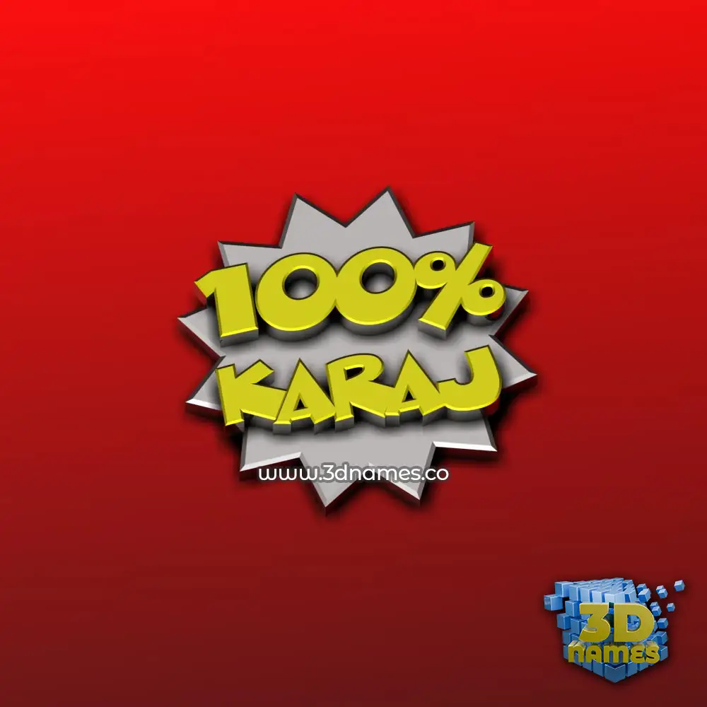 karaj in 100 Percent style - 3D name wallpaper