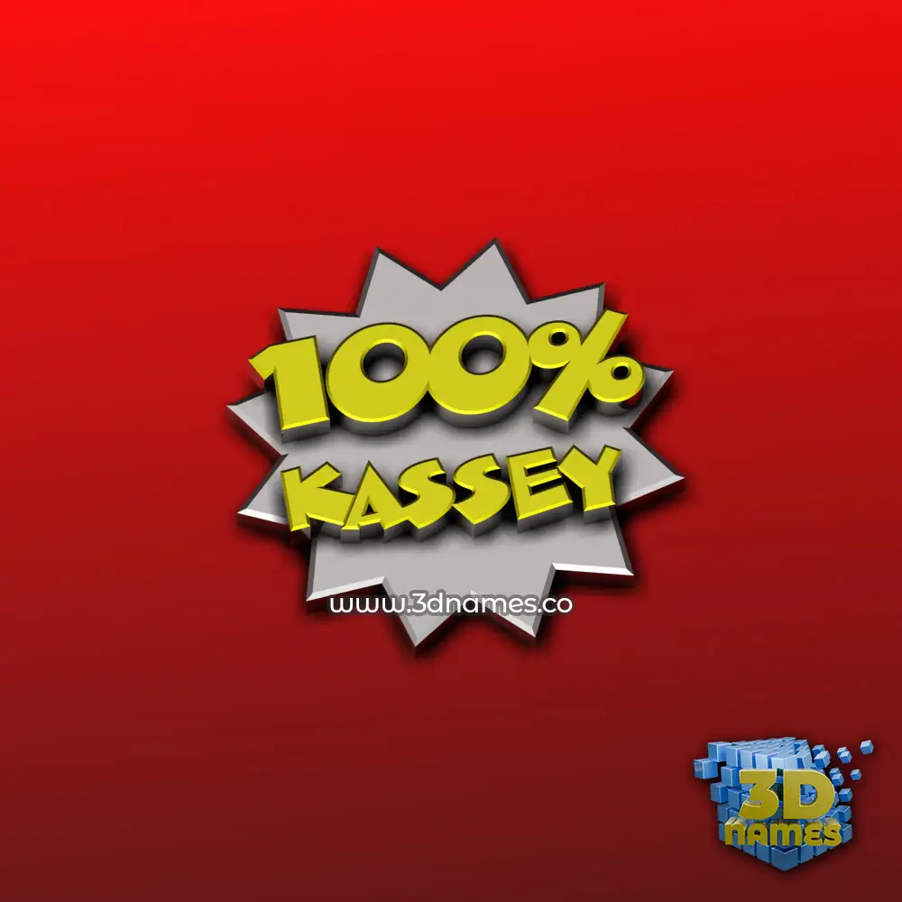 kassey in 100 Percent style - 3D name wallpaper