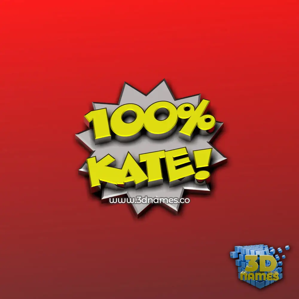 kate in 100 Percent style - 3D name wallpaper